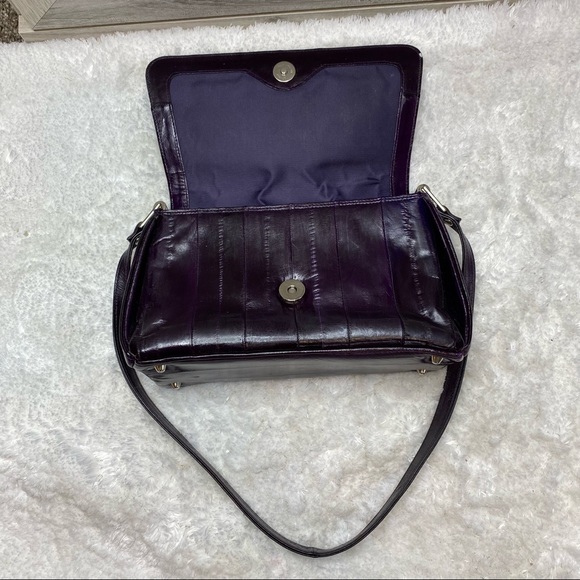 Lee Sands Genuine Eel Skin Shoulder Bag Purse Designer RARE - Picture 7 of 16